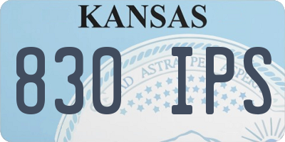 KS license plate 830IPS