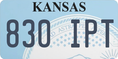 KS license plate 830IPT