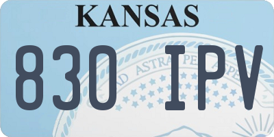 KS license plate 830IPV