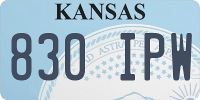 KS license plate 830IPW