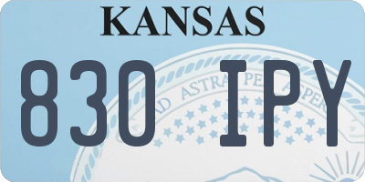 KS license plate 830IPY