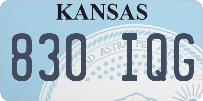 KS license plate 830IQG