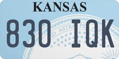 KS license plate 830IQK