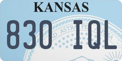 KS license plate 830IQL