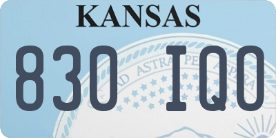 KS license plate 830IQO