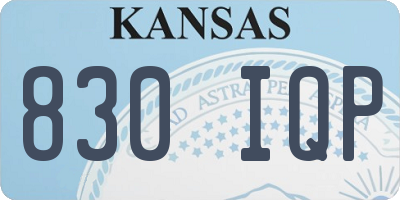 KS license plate 830IQP