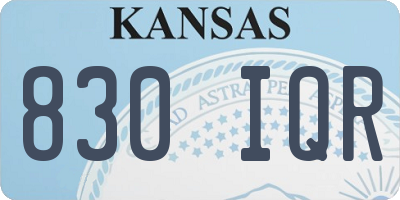 KS license plate 830IQR