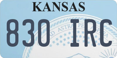 KS license plate 830IRC