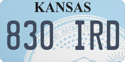 KS license plate 830IRD