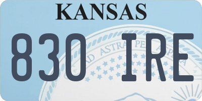 KS license plate 830IRE