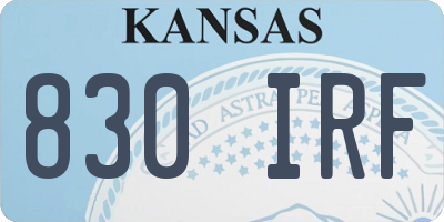 KS license plate 830IRF