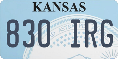 KS license plate 830IRG