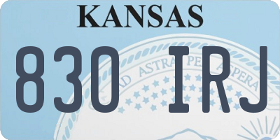 KS license plate 830IRJ