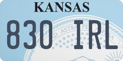 KS license plate 830IRL