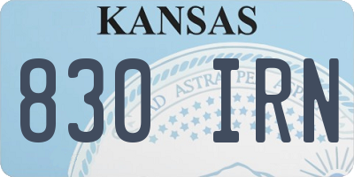 KS license plate 830IRN