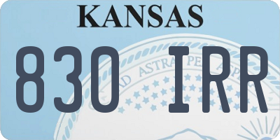 KS license plate 830IRR