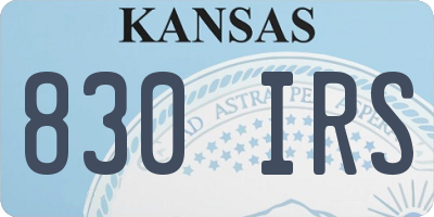 KS license plate 830IRS