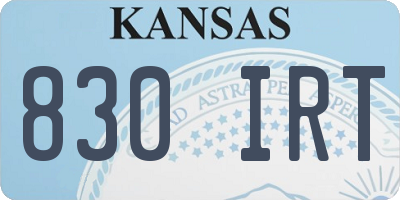 KS license plate 830IRT
