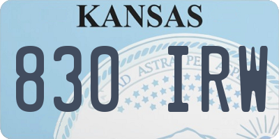 KS license plate 830IRW
