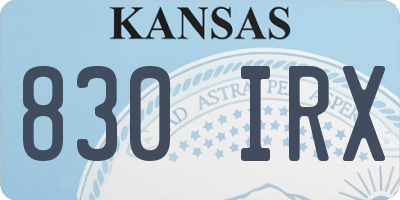 KS license plate 830IRX