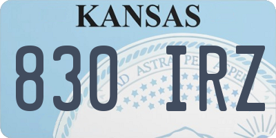KS license plate 830IRZ