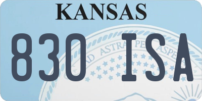 KS license plate 830ISA