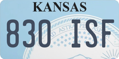 KS license plate 830ISF