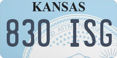 KS license plate 830ISG