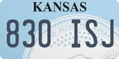 KS license plate 830ISJ