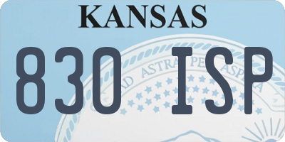 KS license plate 830ISP