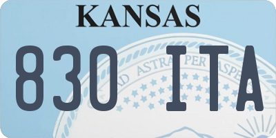KS license plate 830ITA