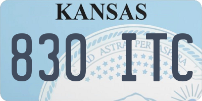 KS license plate 830ITC