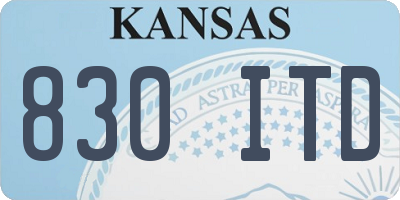 KS license plate 830ITD