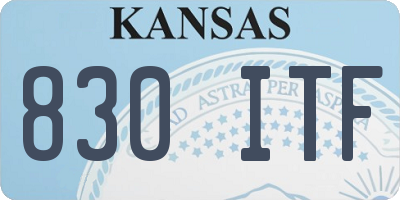KS license plate 830ITF