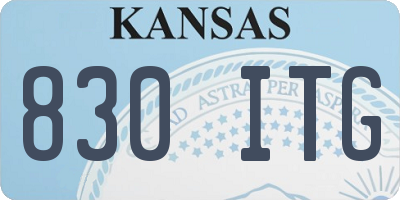 KS license plate 830ITG