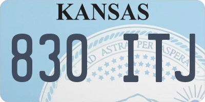 KS license plate 830ITJ
