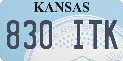 KS license plate 830ITK