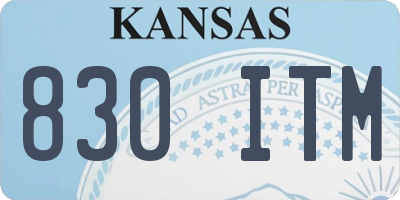 KS license plate 830ITM