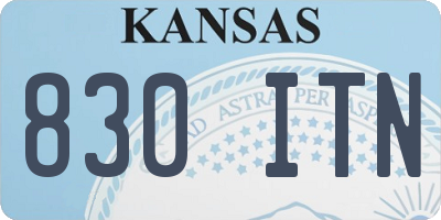 KS license plate 830ITN