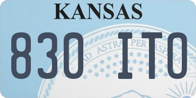 KS license plate 830ITO