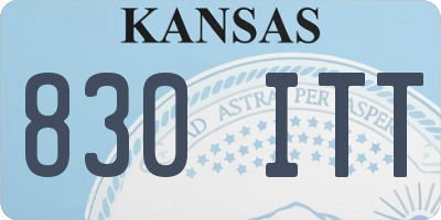 KS license plate 830ITT