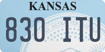 KS license plate 830ITU