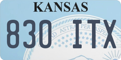 KS license plate 830ITX