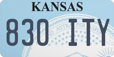 KS license plate 830ITY