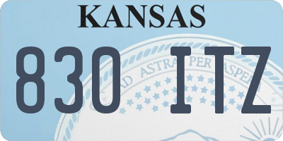 KS license plate 830ITZ