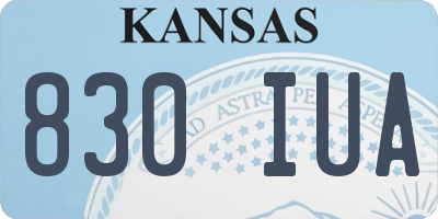 KS license plate 830IUA
