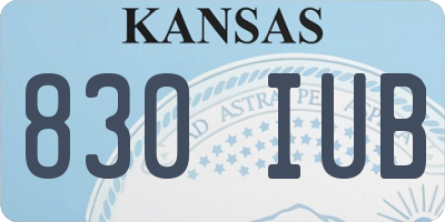 KS license plate 830IUB