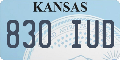KS license plate 830IUD