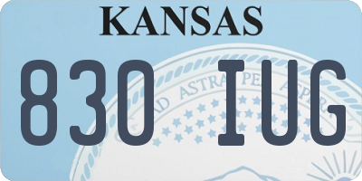 KS license plate 830IUG