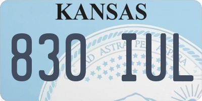 KS license plate 830IUL